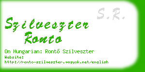 szilveszter ronto business card