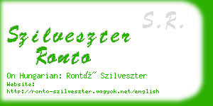 szilveszter ronto business card